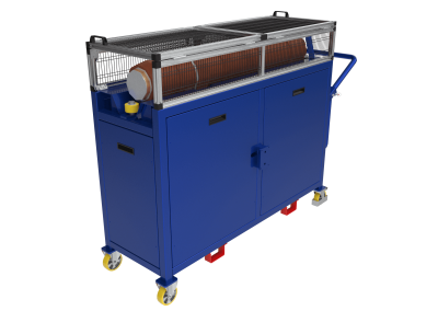 Metal casing cleaning trolley