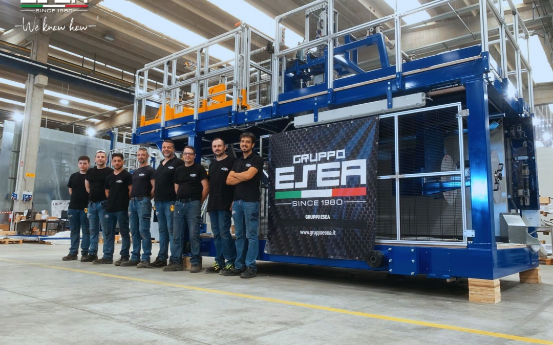 New winding machine for the production of carbon fiber motor casings.